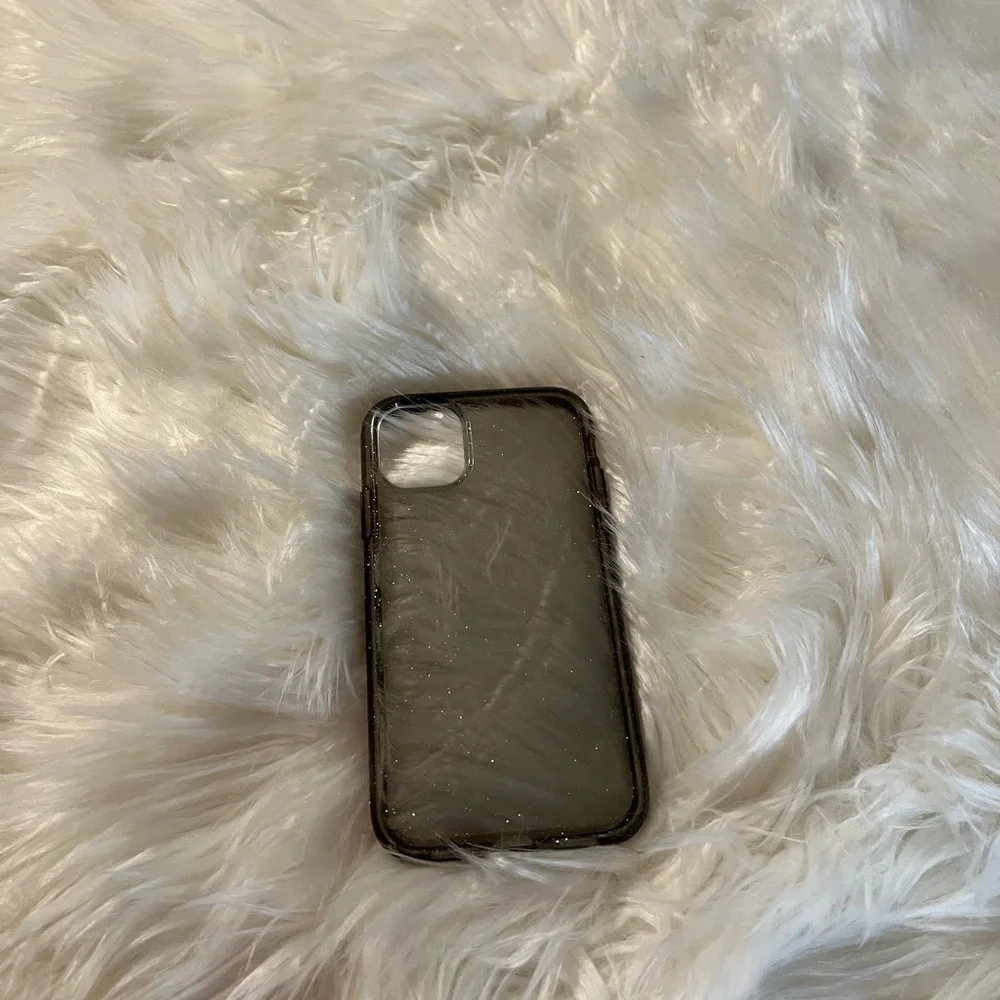 Iphone 11 pro lifeproof phone case sheer black with silver sparkles